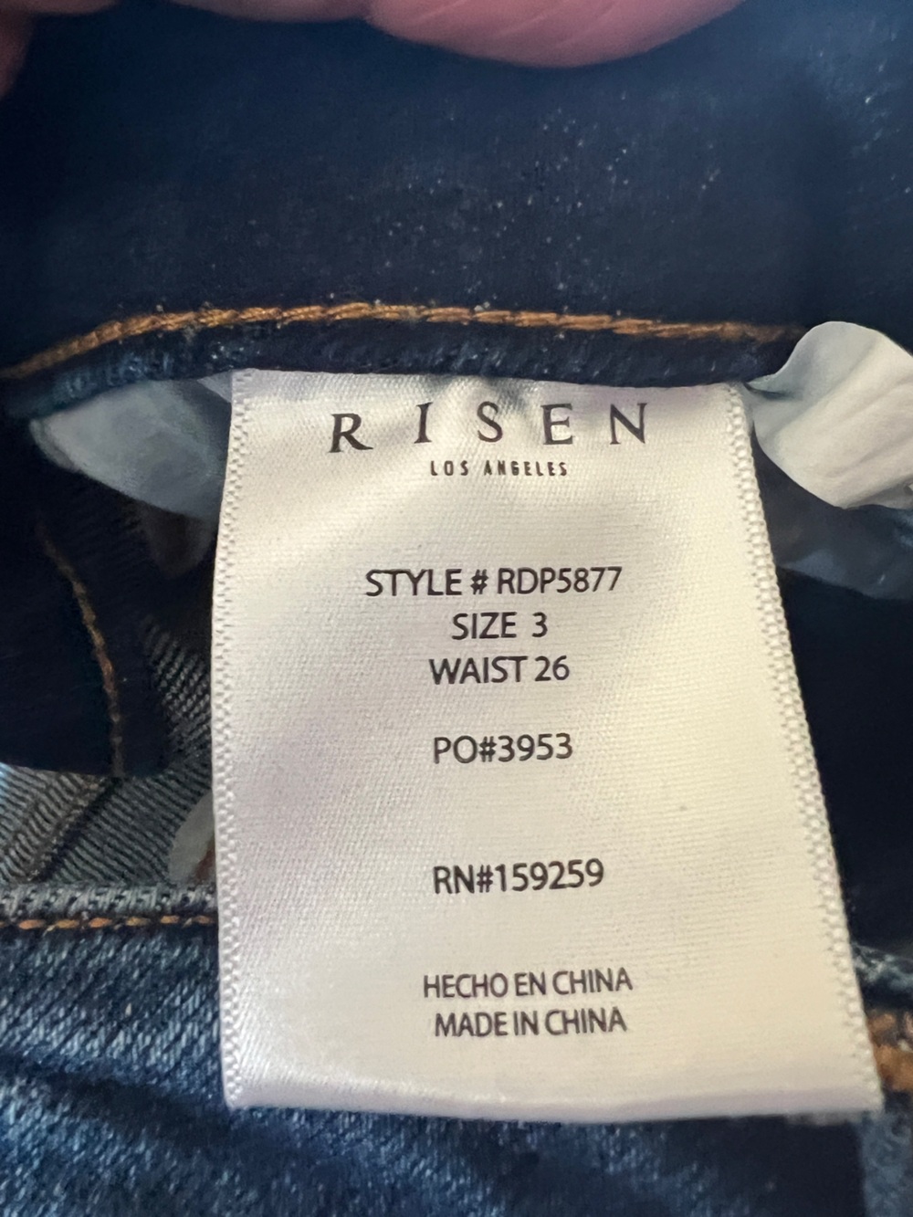 RISEN Jeans 3/26 Tummy Control High Rise Cuffed Straight Leg NWT Indie - Picture 5 of 8